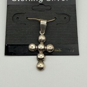 NEW Y2K Sterling Silver Bubble Cross Pendant stamped 925 trendy